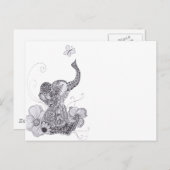 Elephant Butterfly Postkarte (Vorne/Hinten)
