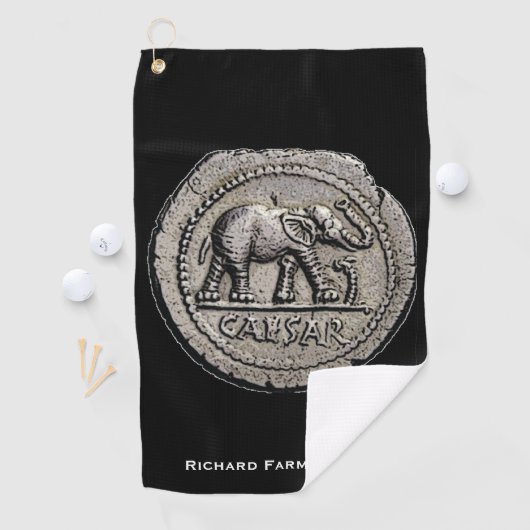 Elephant Caesar römische Kaisermünze Runde Golfhandtuch (Insitu)