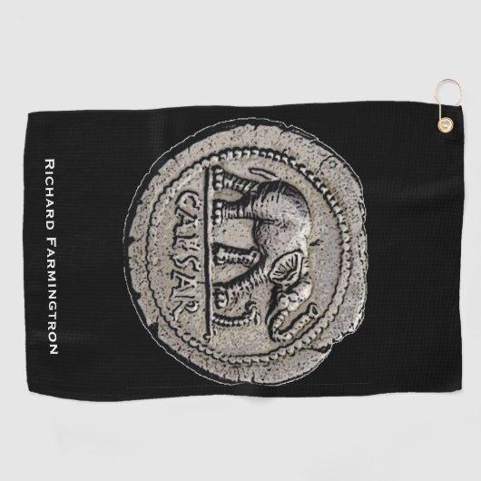 Elephant Caesar römische Kaisermünze Runde Golfhandtuch (Horizontal)