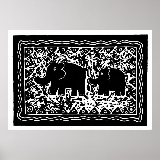 Elephant & Calf Poster (Vorne)