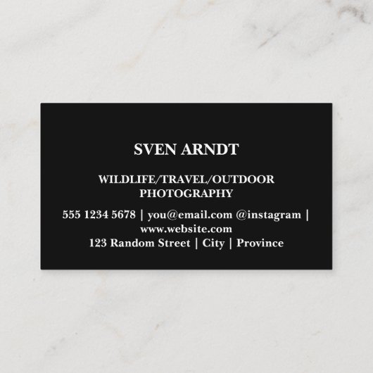 Elephant Calf Wildlife Fotografy Custom Visitenkarte (Rückseite)