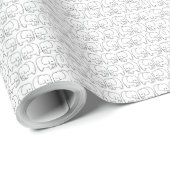 Elephant Cartoon Geschenkpapier (Rolleneckpunkt)