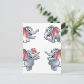 Elephant Cartoon Masoct Postkarte (Stehend Vorderseite)