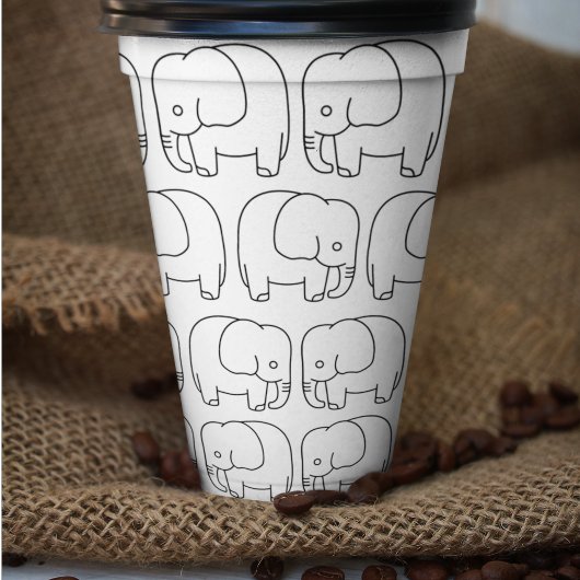 Elephant Cartoon Pappbecher
