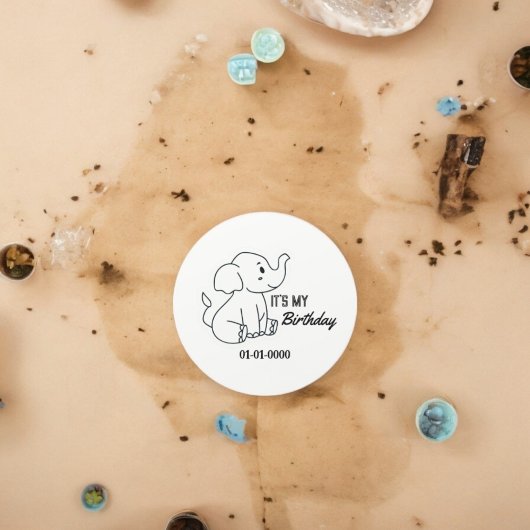Elephant Cartoon Runder Aufkleber
