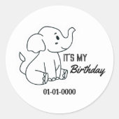 Elephant Cartoon Runder Aufkleber (Vorderseite)