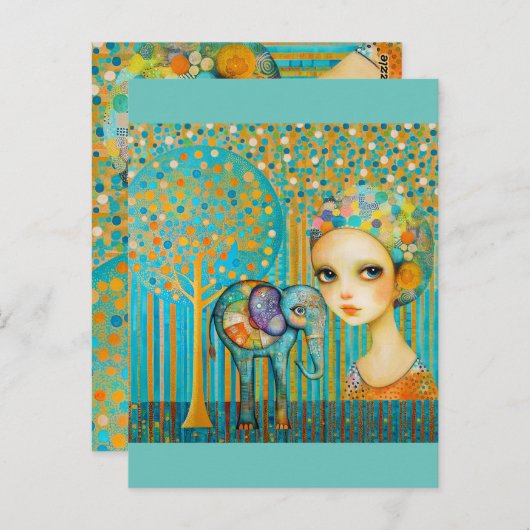 Elephant Charm Postkarte (Vorne/Hinten)