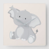 Elephant Charm Quadratische Wanduhr (Vorderseite)