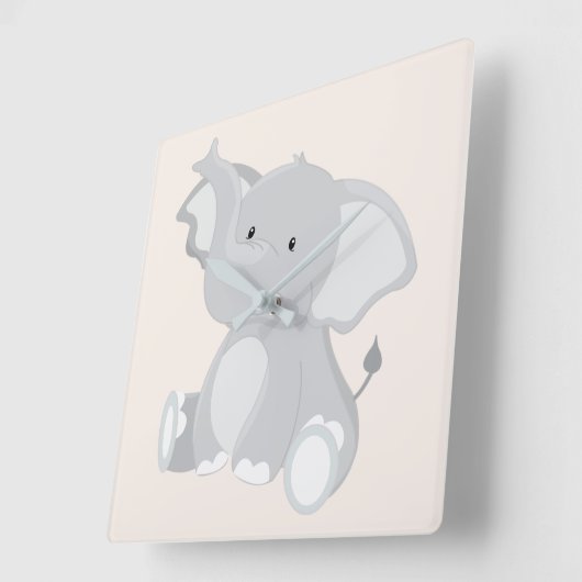 Elephant Charm Quadratische Wanduhr (Winkel)