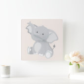 Elephant Charm Quadratische Wanduhr (Zuhause)
