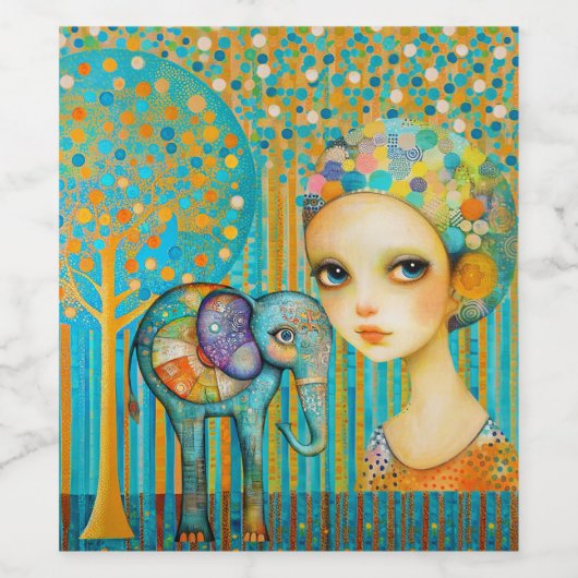 Elephant Charm Weinetikett (Einzelnes Label)