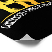 Elephant Childhood Cancer Awareness Ribbon Krieger Poster (Ecke)