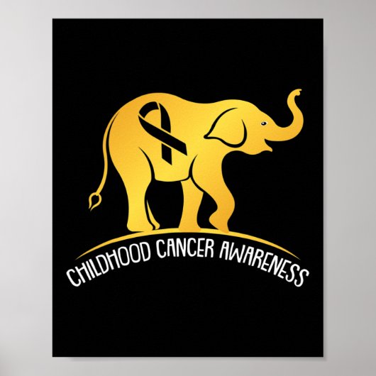 Elephant Childhood Cancer Awareness Ribbon Krieger Poster (Vorne)