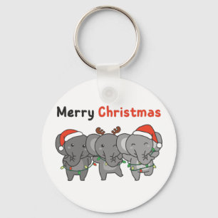 Elephant Christmas Animals Elephants Merry Keychai Schlüsselanhänger