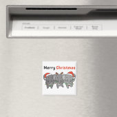 Elephant Christmas Animals Elephants Merry Magnet (In Situ (Geschirrspüler))