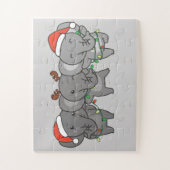 Elephant Christmas Animals Niedlich Jigsaw P Puzzle (Vertikal)