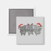 Elephant Christmas Animals Niedlich Magnet (Vorderseite/Rückseite)