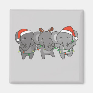 Elephant Christmas Animals Niedlich Magnet