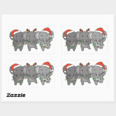 Elephant Christmas Animals Niedlich Square S Rechteckiger Aufkleber (Blatt)