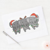 Elephant Christmas Animals Niedlich Square S Rechteckiger Aufkleber (Umschlag)