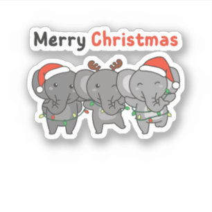 Elephant Christmas Aufkleber