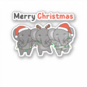 Elephant Christmas Aufkleber (Vorderseite)