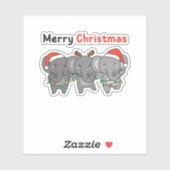 Elephant Christmas Aufkleber (Blatt)