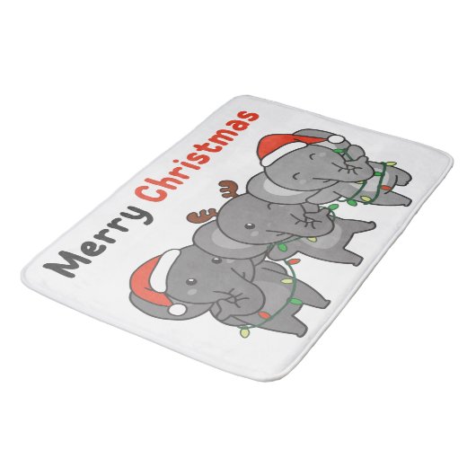 Elephant Christmas Badematte (Schrägansicht)