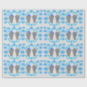 Elephant Christmas Blue Packpapier (Flach)