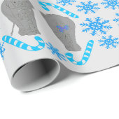 Elephant Christmas Blue Packpapier (Rolleneckpunkt)