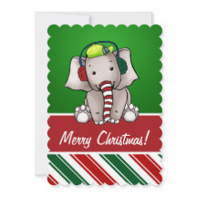 Elephant Christmas Card