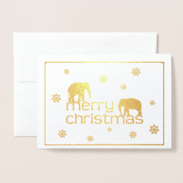 Elephant Christmas Card Folienkarte