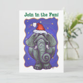 Elephant Christmas Einladung (Stehend Vorderseite)