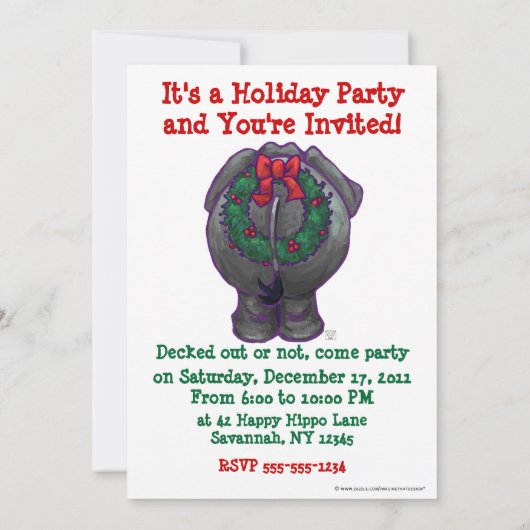 Elephant Christmas Einladung (Rückseite)