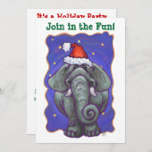 Elephant Christmas Einladung (Vorne/Hinten)