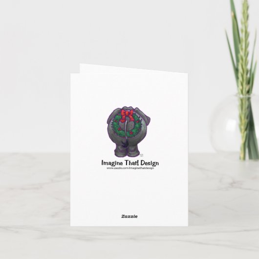 Elephant Christmas Feiertagskarte (Rückseite)