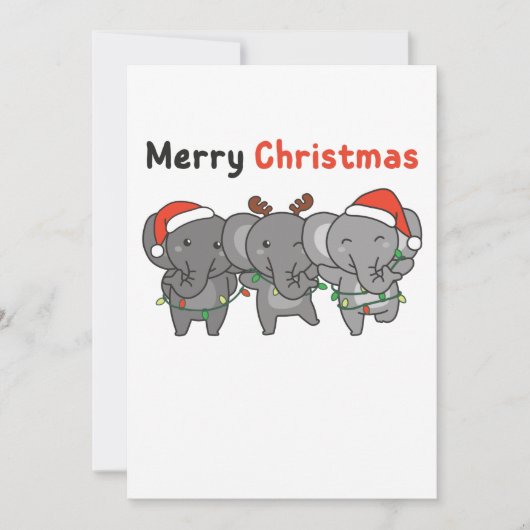 Elephant Christmas Feiertagskarte (Vorderseite)