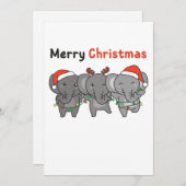 Elephant Christmas Feiertagskarte (Vorne/Hinten)