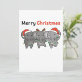 Elephant Christmas Feiertagskarte (Stehend Vorderseite)