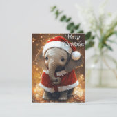Elephant Christmas Feiertagskarte (Stehend Vorderseite)