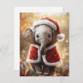 Elephant Christmas Feiertagskarte (Vorne/Hinten)