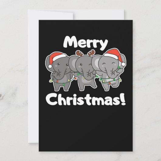 Elephant Christmas Feiertagskarte (Vorderseite)