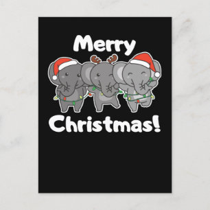 Elephant Christmas Feiertagspostkarte