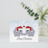 Elephant Christmas Feiertagspostkarte (Stehend Vorderseite)