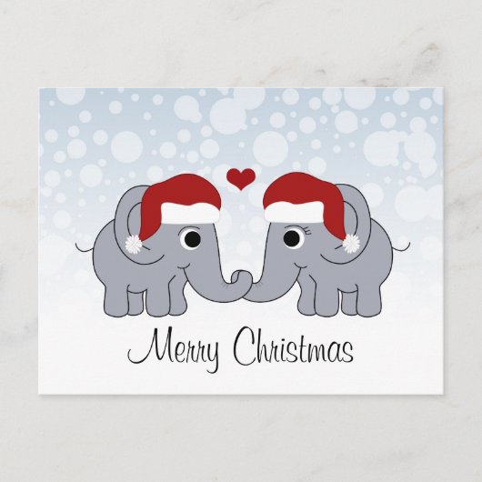 Elephant Christmas Feiertagspostkarte (Vorderseite)