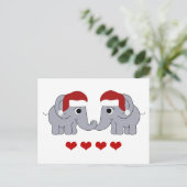 Elephant Christmas Feiertagspostkarte (Stehend Vorderseite)