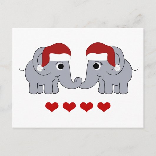 Elephant Christmas Feiertagspostkarte (Vorderseite)