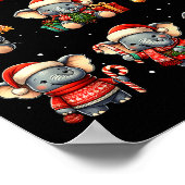 Elephant Christmas Funny Elephant Lover Pajama Men Poster (Ecke)