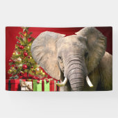 Elephant Christmas Greetings Banner (Horizontal)
