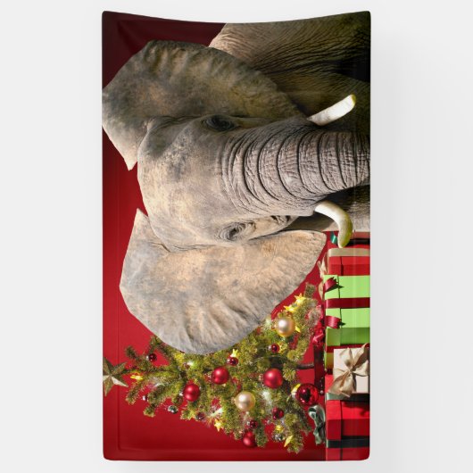Elephant Christmas Greetings Banner (Vertikal)